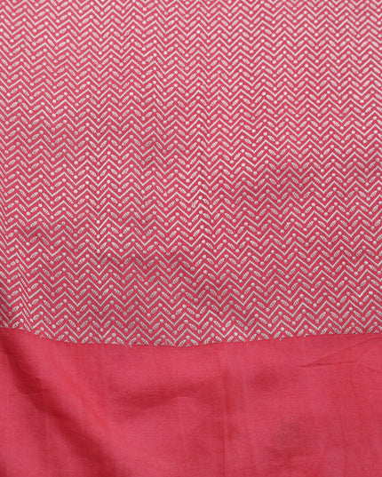 Peach-Pink Banarasi Tussar Silk Saree