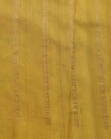 Yellow Banarasi Tussar Silk Saree