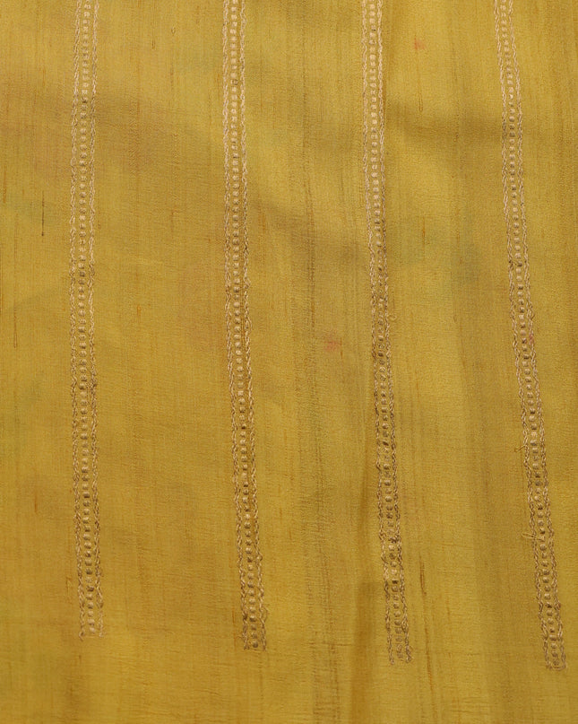 Yellow Banarasi Tussar Silk Saree