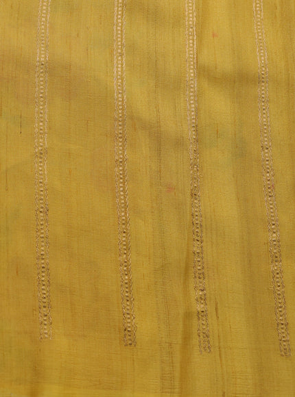 Yellow Banarasi Tussar Silk Saree