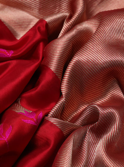 Red Banarasi Chanderi Silk Saree