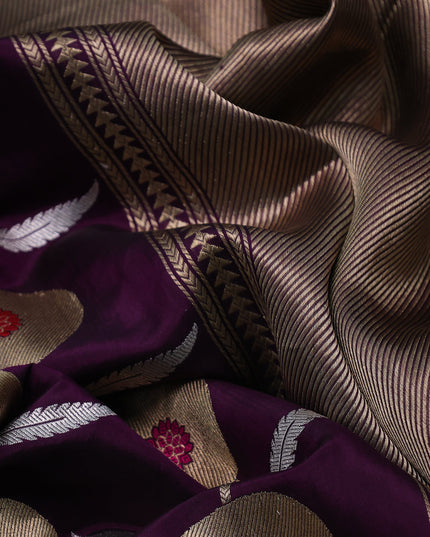 Purple Banarasi Chanderi Silk Saree