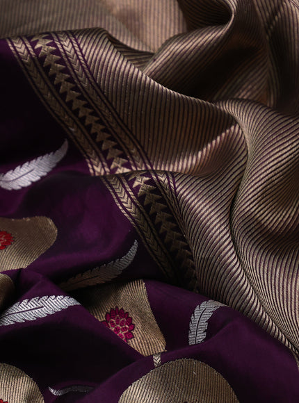 Purple Banarasi Chanderi Silk Saree