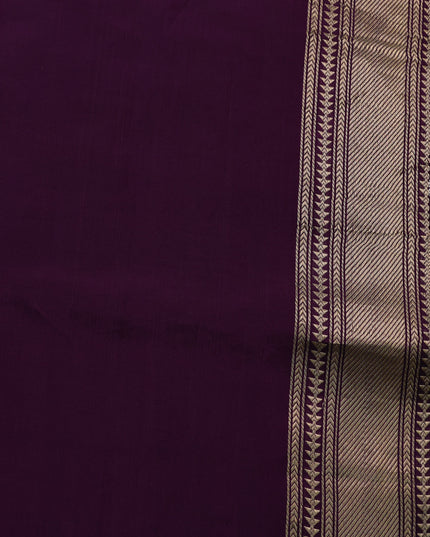 Purple Banarasi Chanderi Silk Saree