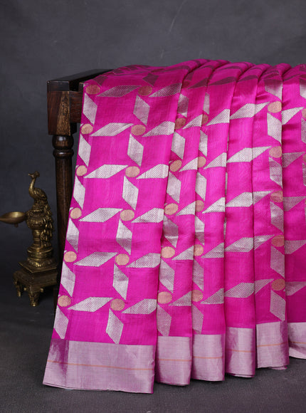 Hot Pink Banarasi Chanderi Silk Saree