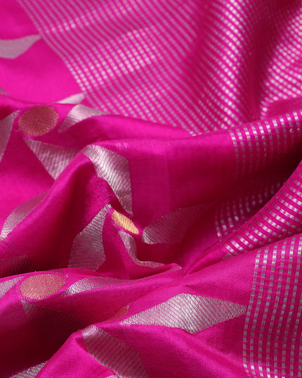 Hot Pink Banarasi Chanderi Silk Saree