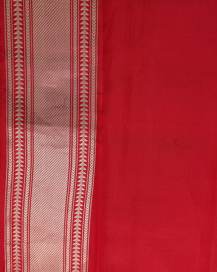 Red Banarasi Chanderi Silk Saree
