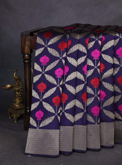 Blue Banarasi Chanderi Silk Saree