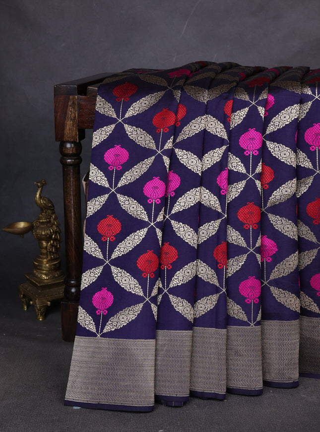 Blue Banarasi Chanderi Silk Saree