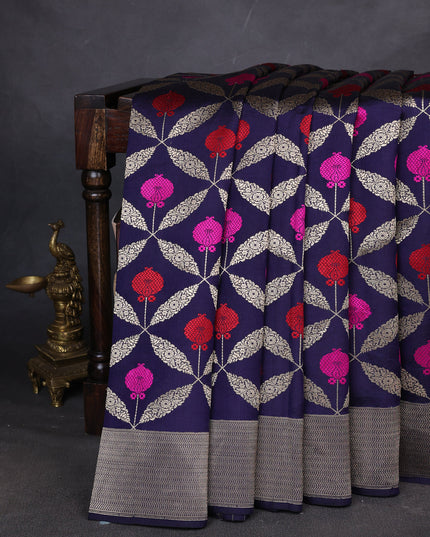 Blue Banarasi Chanderi Silk Saree