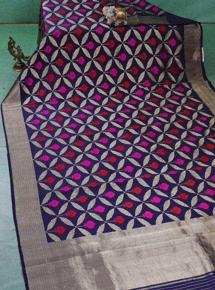 Blue Banarasi Chanderi Silk Saree