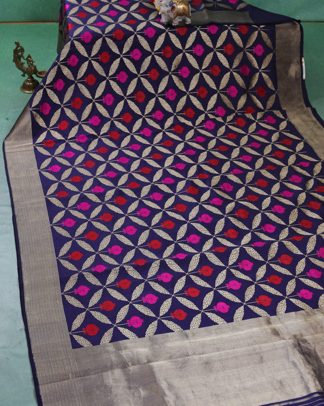 Blue Banarasi Chanderi Silk Saree