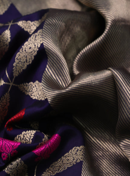 Blue Banarasi Chanderi Silk Saree