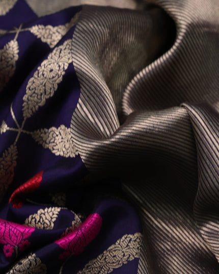 Blue Banarasi Chanderi Silk Saree