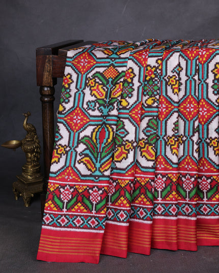 White-Red Patan Patola Saree