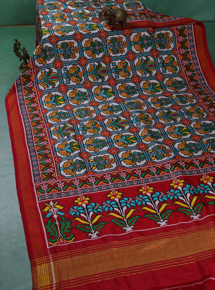 White-Red Patan Patola Saree