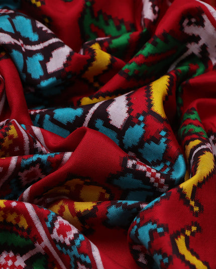White-Red Patan Patola Saree