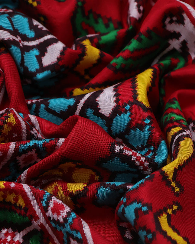 White-Red Patan Patola Saree