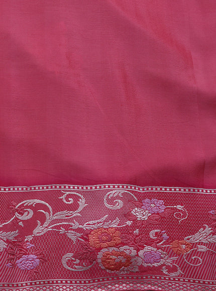 Pastel Green-Peach Banarasi Crepe Silk Saree