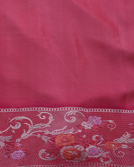 Pastel Green-Peach Banarasi Crepe Silk Saree