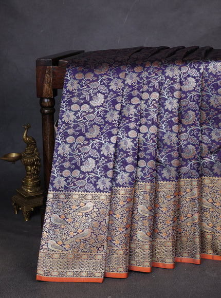 Blue Pure Kanchipuram Silk Saree