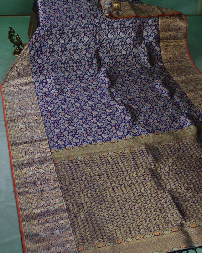 Blue Pure Kanchipuram Silk Saree