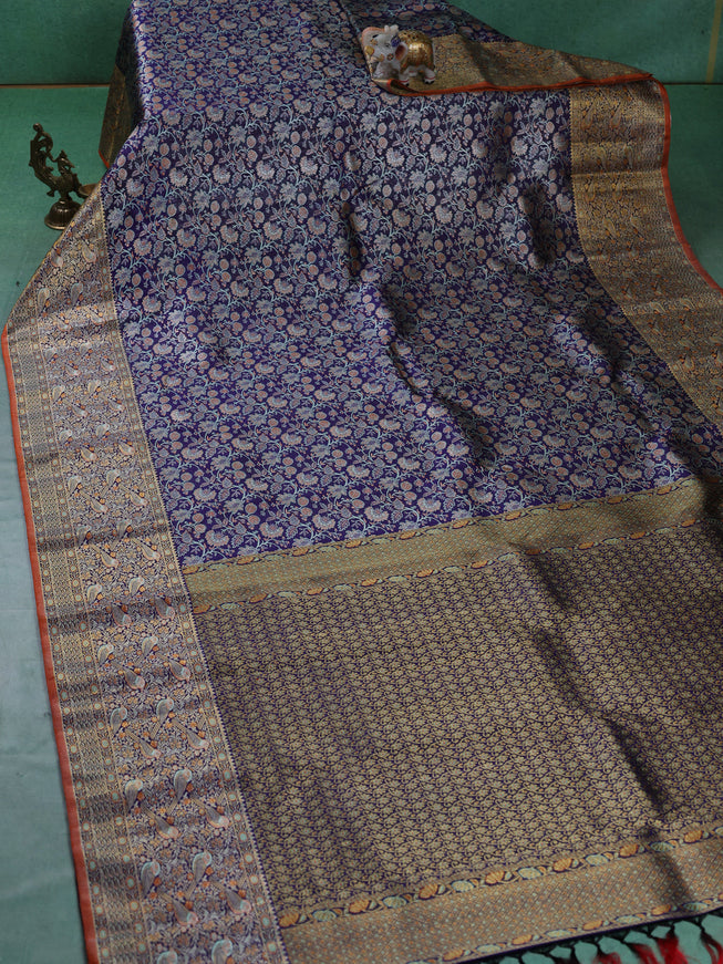 Blue Pure Kanchipuram Silk Saree