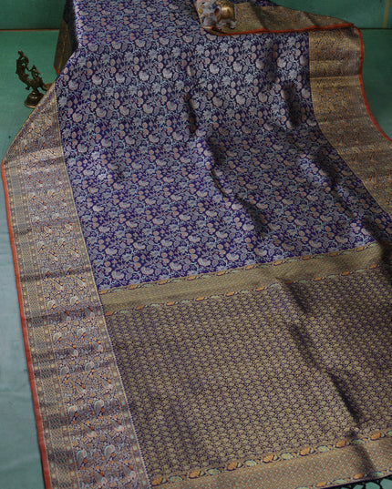 Blue Pure Kanchipuram Silk Saree