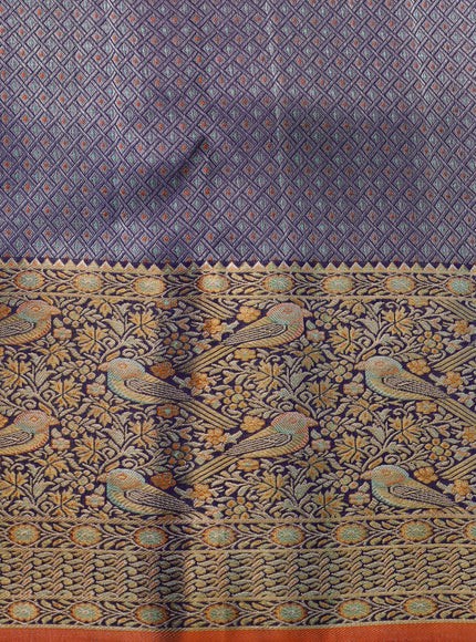 Blue Pure Kanchipuram Silk Saree
