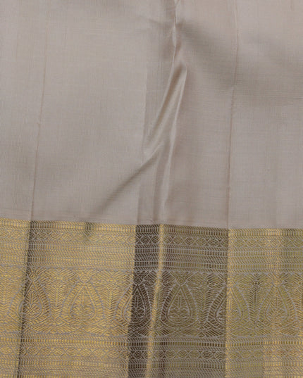 Rani Pink-Grey Pure Kanchipuram Silk Saree