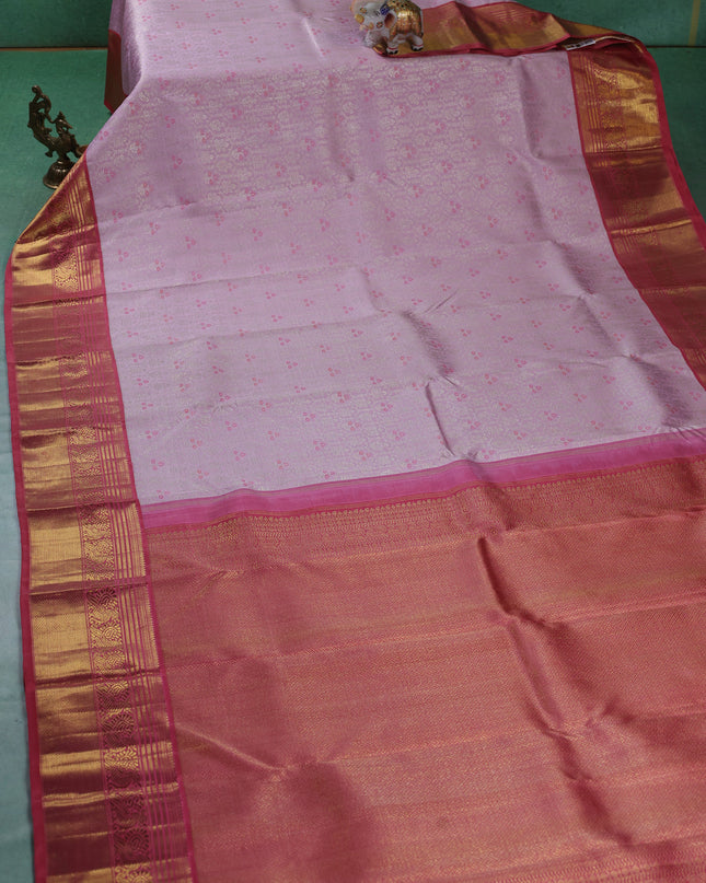 Light Pink-Peach Pink Pure Kanchipuram Silk Saree