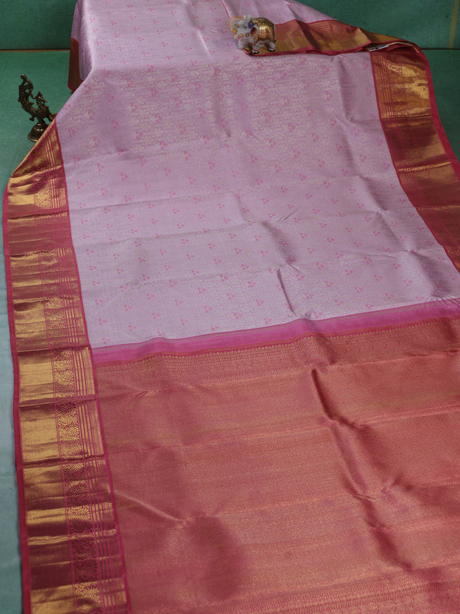 Light Pink-Peach Pink Pure Kanchipuram Silk Saree