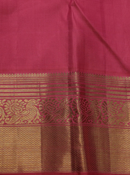 Light Pink-Peach Pink Pure Kanchipuram Silk Saree