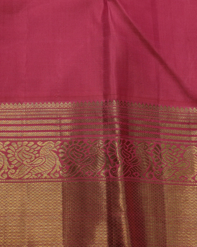 Light Pink-Peach Pink Pure Kanchipuram Silk Saree