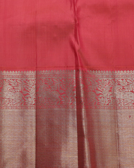 Beige-Pink Pure Kanchipuram Silk Saree
