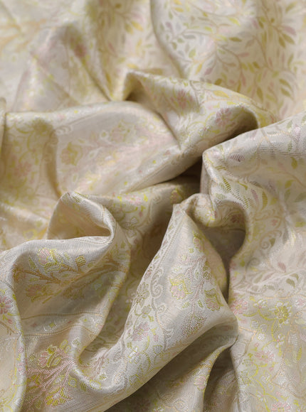 Off White Pure Kanchipuram Silk Saree
