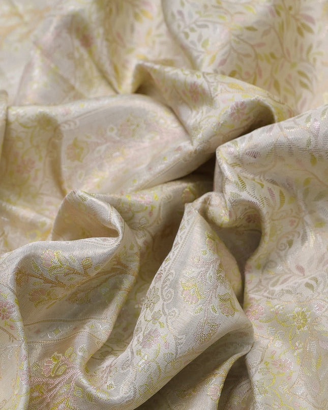 Off White Pure Kanchipuram Silk Saree