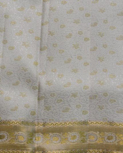 Off White Pure Kanchipuram Silk Saree