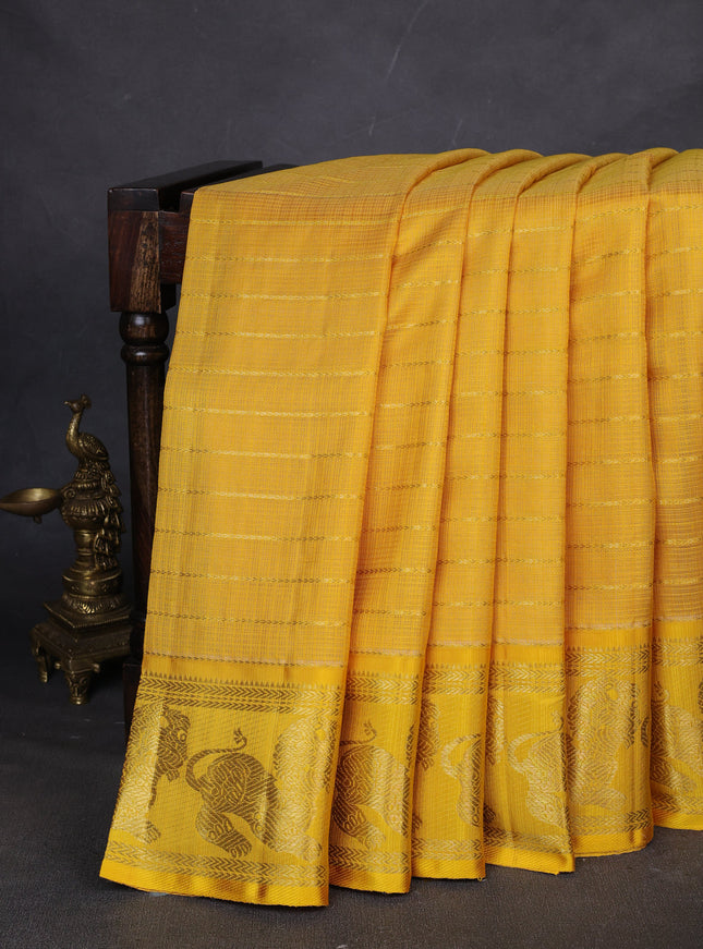 Yellow Kanchipuram Kota Saree