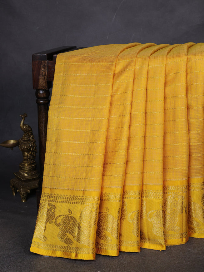 Yellow Kanchipuram Kota Saree