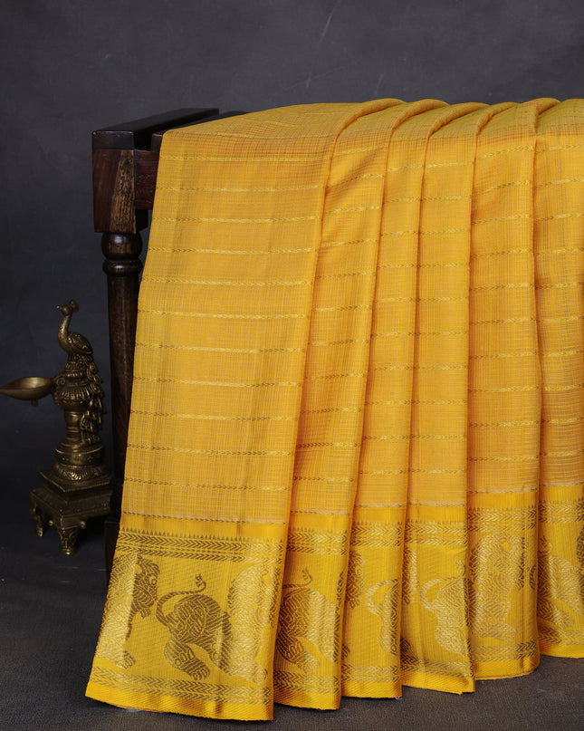Yellow Kanchipuram Kota Saree