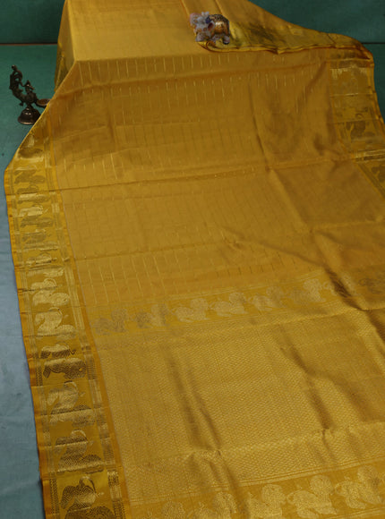 Yellow Kanchipuram Kota Saree