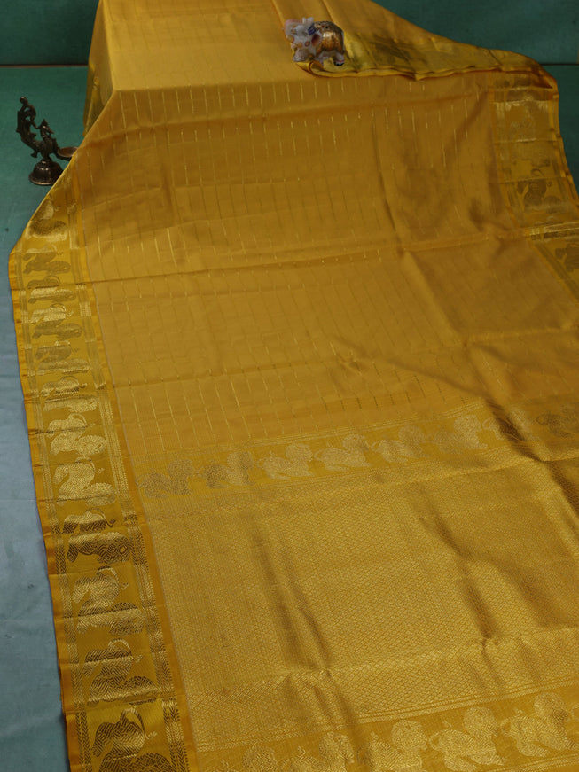 Yellow Kanchipuram Kota Saree