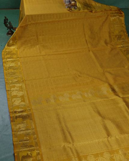 Yellow Kanchipuram Kota Saree