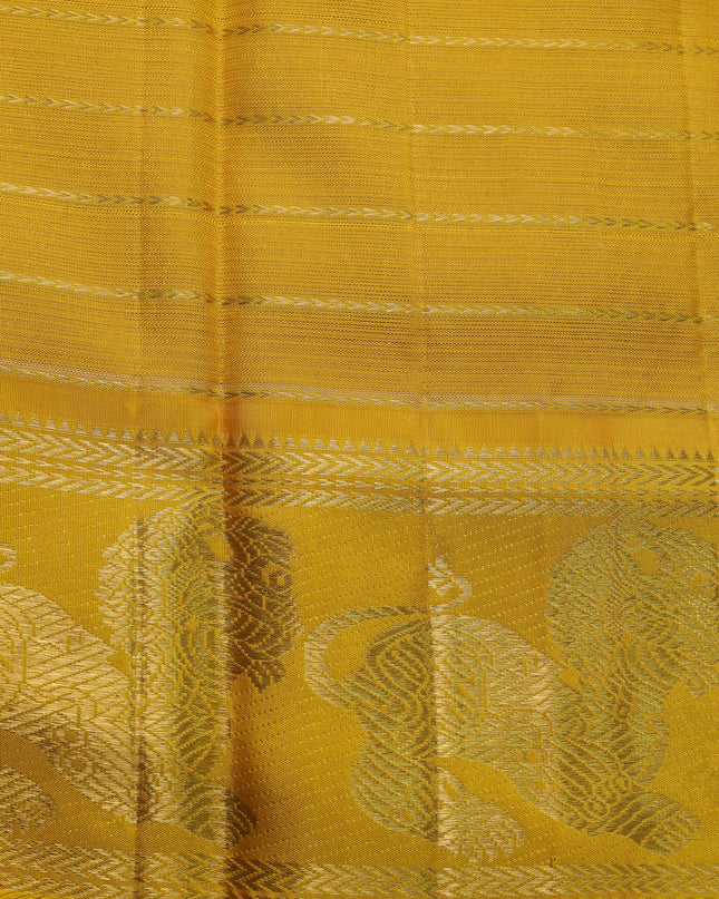 Yellow Kanchipuram Kota Saree