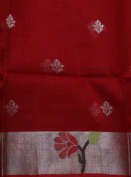 Blue-Maroon Real Zari Cotton Kota Saree