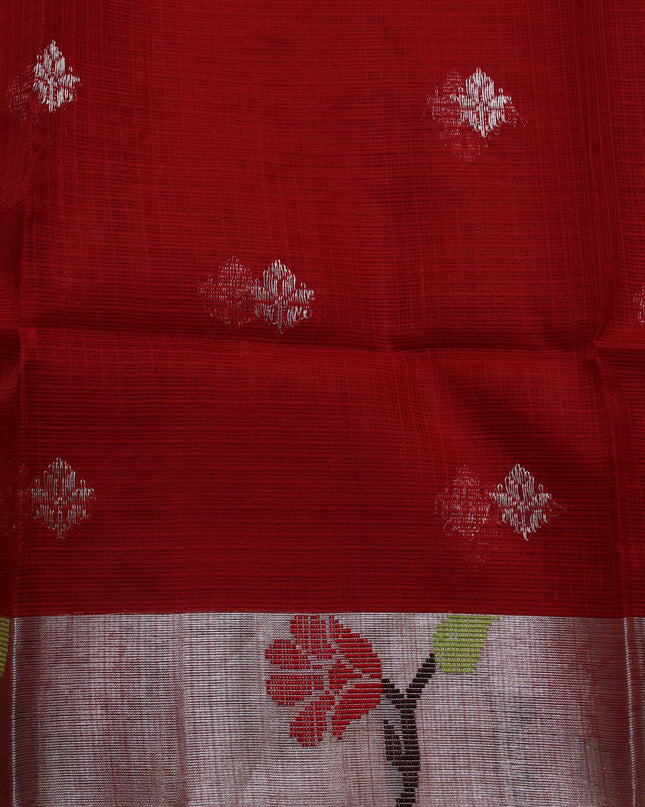 Blue-Maroon Real Zari Cotton Kota Saree