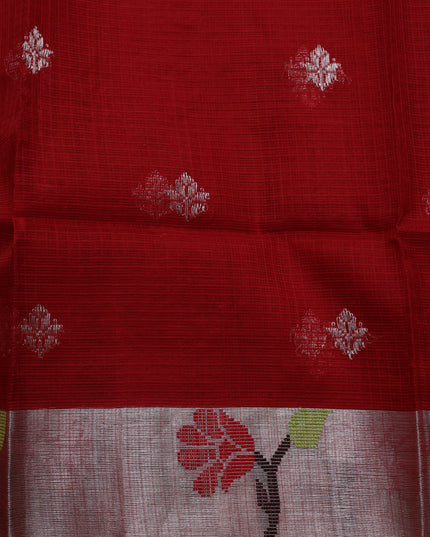 Blue-Maroon Real Zari Cotton Kota Saree