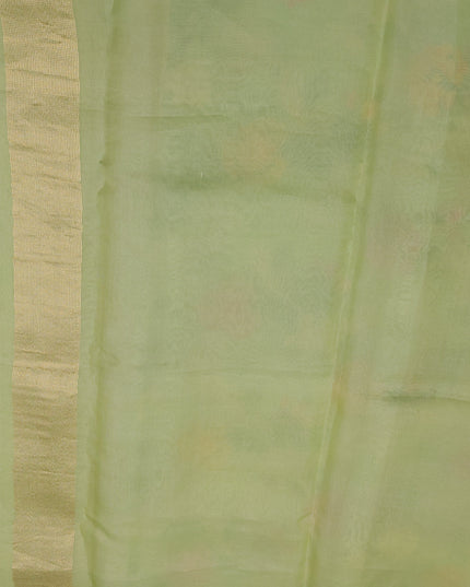 Pista Green Banarasi Kora Saree