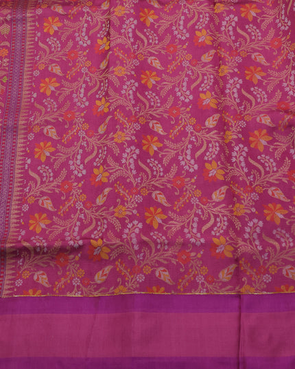 Peach-Purple Banarasi Kora Saree